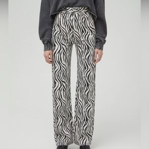 SOLD Pull&Bear | Zebra Print Wide Leg Jeans 2